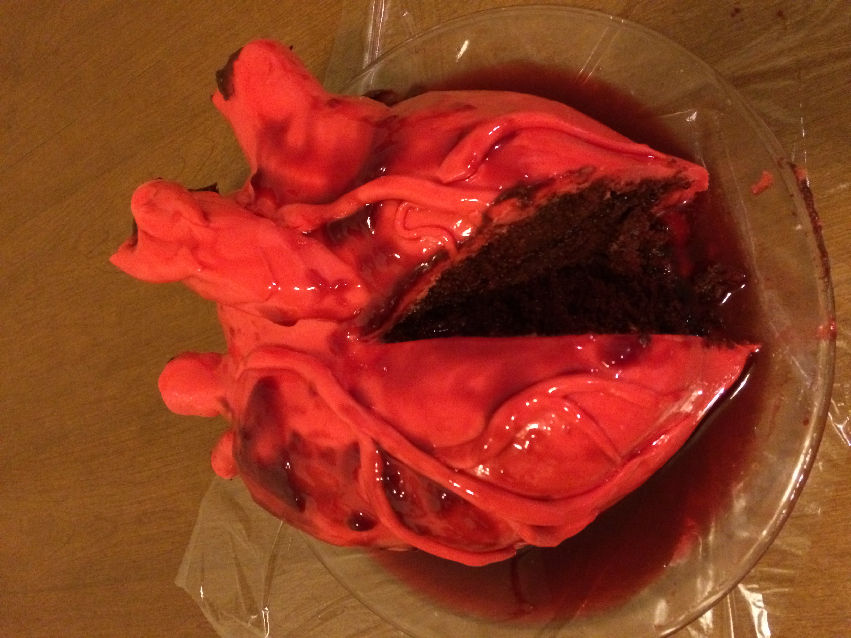 Human Heart Cake, sliced into